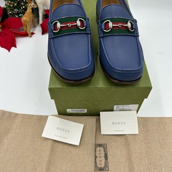 Men’s Gucci, leather web horse bit loafer size 8 fits 9  US maiden Italy - Picture 3 of 9